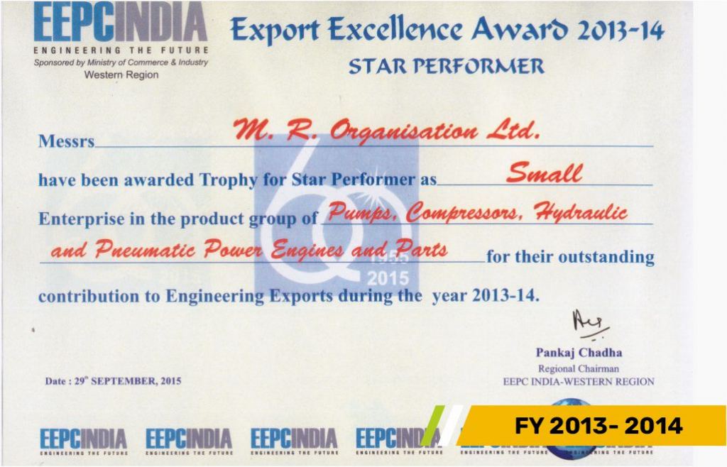 EEPC STAR PERFORMER FY 2013- 2014